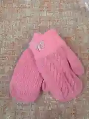 Розовый варежки детские для девочки