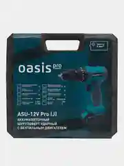 Голубой аккумуляторный шуруповерт Oasis ASU-12V Pro, ударный, бесщеточный