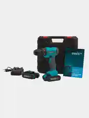 Голубой аккумуляторный шуруповерт Oasis ASU-12V Pro, ударный, бесщеточный