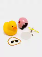 Розовый утка в шлеме с пропеллером в очках в машину, игрушка авто