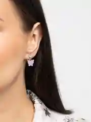 Фиолетовый серьги "Бабочки"