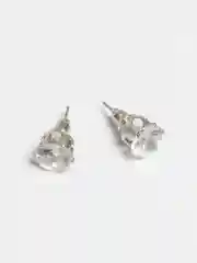 Серебряный серьги гвоздики со стразой / Пусет "Корона"