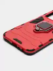 Красный чехол противоударный с кольцом-держателем на Realme C35 (Реалми С35)