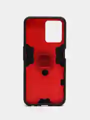 Красный чехол противоударный с кольцом-держателем на Realme C35 (Реалми С35)