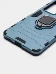 Синий меланж чехол противоударный на Xiaomi Poco F4, с кольцом-держателем