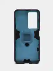 Синий меланж чехол противоударный на Xiaomi Poco F4, с кольцом-держателем