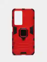 Красный чехол противоударный на Xiaomi Poco F4, с кольцом-держателем