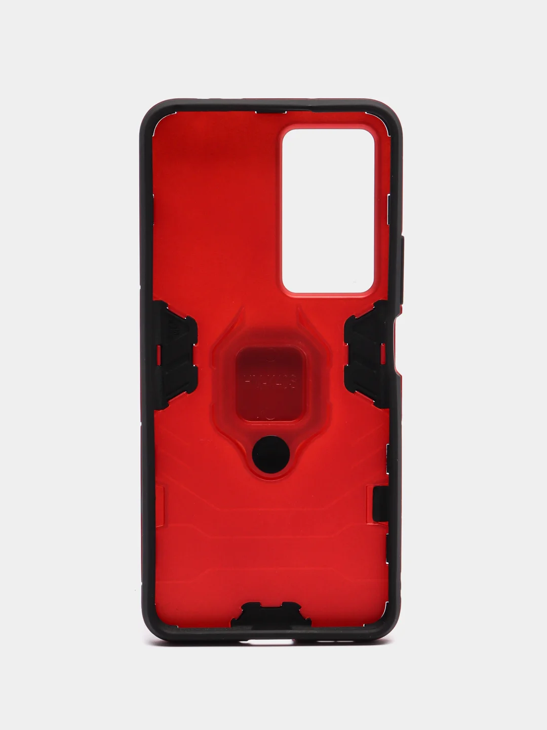 Красный чехол противоударный на Xiaomi Poco F4, с кольцом-держателем