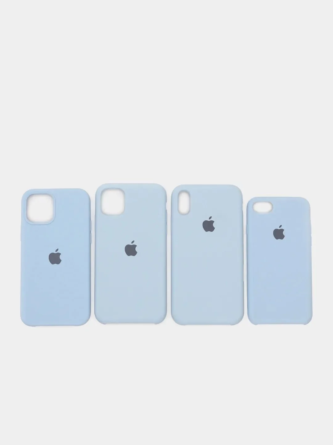 Голубой чехол Silicone Case для iPhone (айфон) 7, 8, XS, XR, 11, 12, 13, XS Max, Pro, Max, Plus, силиконовый