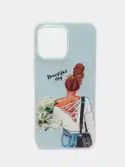 Тёмно-серый силиконовый чехол на Apple iPhone 14 Pro Max / Айфон 14 Про Макс прозрачный, с рисунком
