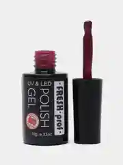 Бордовый гель лак для ногтей Fresh Prof Charmel, 10г с глиттером, бордовый, бежевый, голубой