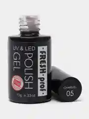 Бежевый меланж гель лак для ногтей Fresh Prof Charmel, 10г с глиттером, бордовый, бежевый, голубой