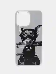 Серый силиконовый чехол на Apple iPhone 14 Pro Max / Айфон 14 Про Макс прозрачный, с рисунком