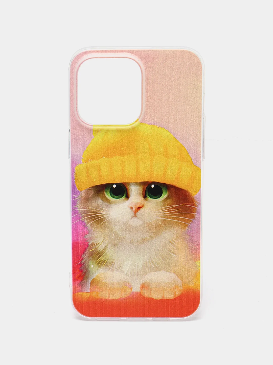Желтый силиконовый чехол на Apple iPhone 14 Pro Max / Айфон 14 Про Макс прозрачный, с рисунком