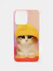 Желтый силиконовый чехол на Apple iPhone 14 Pro Max / Айфон 14 Про Макс прозрачный, с рисунком