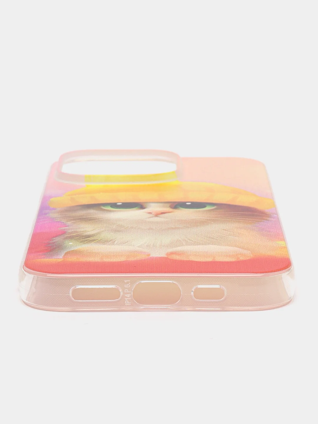 Желтый силиконовый чехол для Apple iPhone 14 Pro / Айфон 14 Про с рисунком, защита камеры