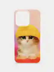Желтый силиконовый чехол для Apple iPhone 14 Pro / Айфон 14 Про с рисунком, защита камеры
