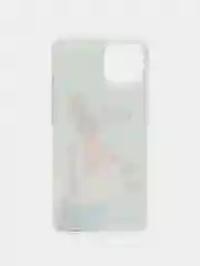 Тёмно-серый силиконовый чехол на Apple iPhone 14 / Айфон 14 прозрачный, с рисунком, защита камеры
