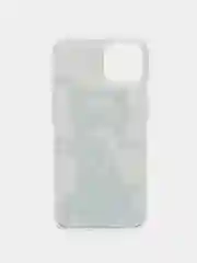 Серый силиконовый чехол на Apple iPhone 14 / Айфон 14 прозрачный, с рисунком, защита камеры
