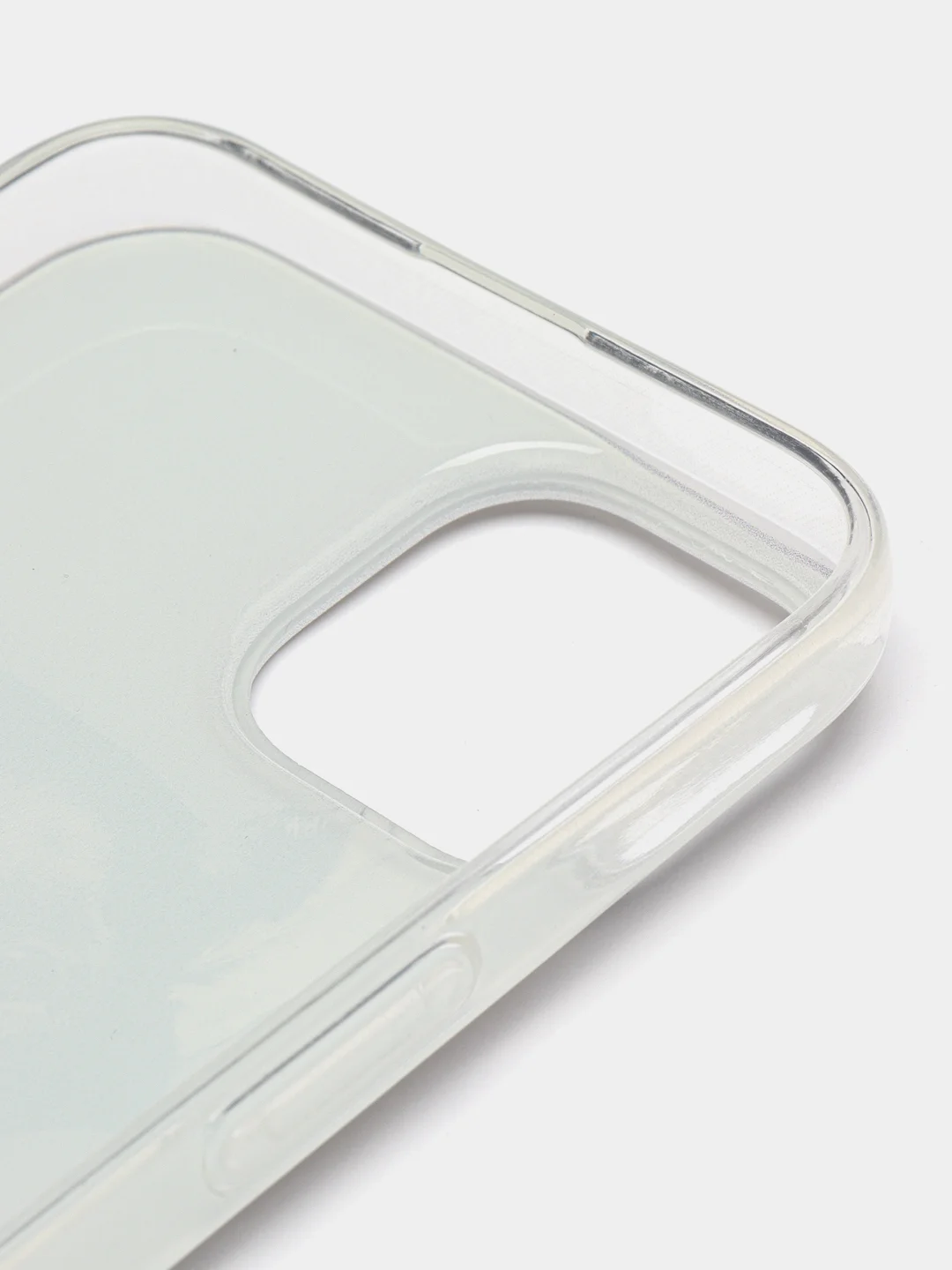 Серый силиконовый чехол на Apple iPhone 14 / Айфон 14 прозрачный, с рисунком, защита камеры