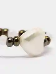 Кольцо из бисера с жемчужным сердецем