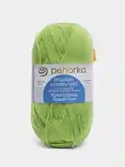 Лайм пряжа Пехорка "Кроссбред Бразилии", 50% шерсть мериноса, 50% акрил, 100 г, 500 м