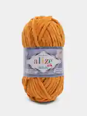 Горчичный пряжа плюшевая Alize Velluto, 100% микрополиэстер, 100г, 68м, плюшевая, велюровая веллюто
