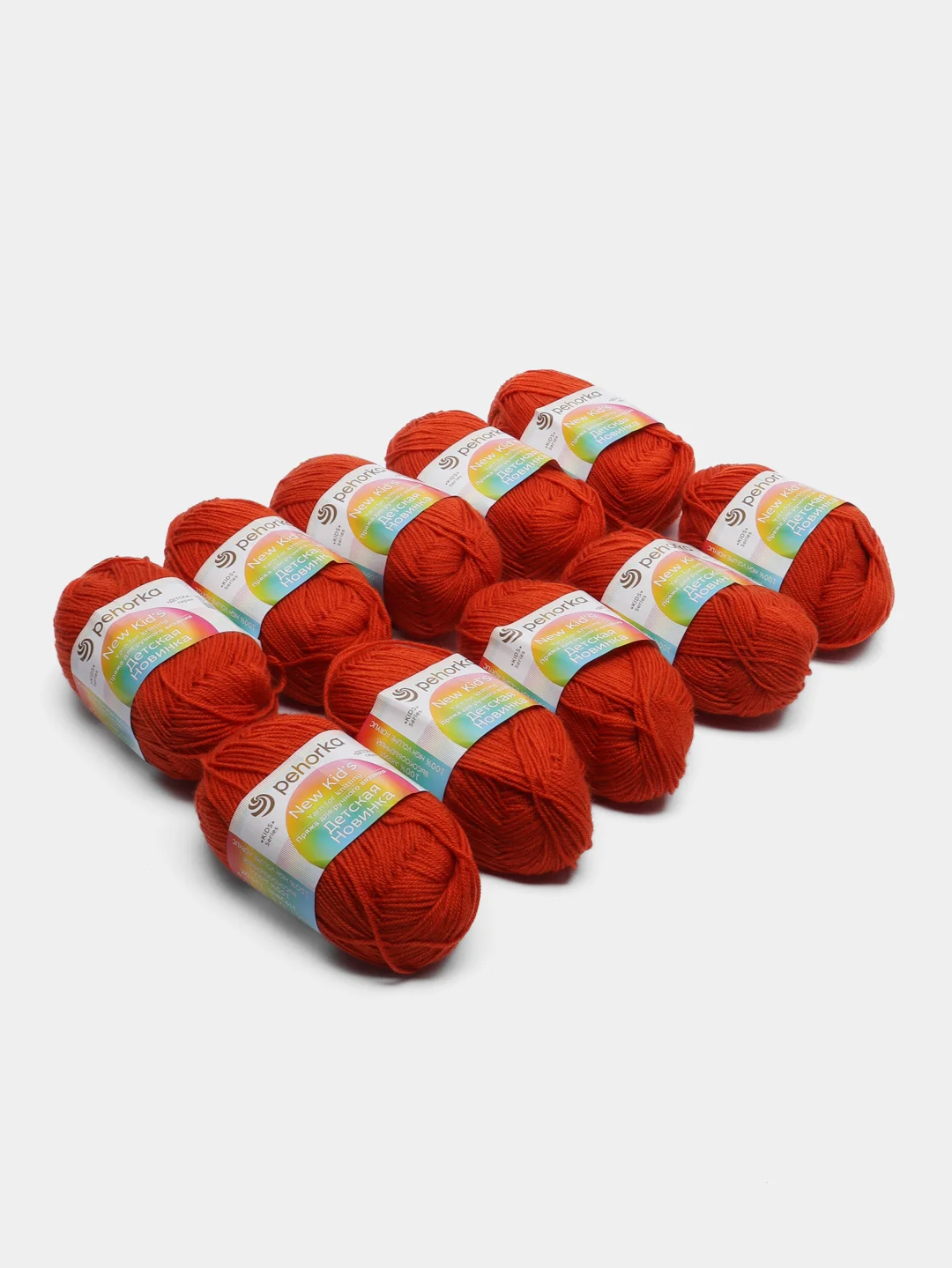 Кораллово-розовый пряжа Пехорка "Детская новинка" 10 шт, 100% акрил, 50г, 200м