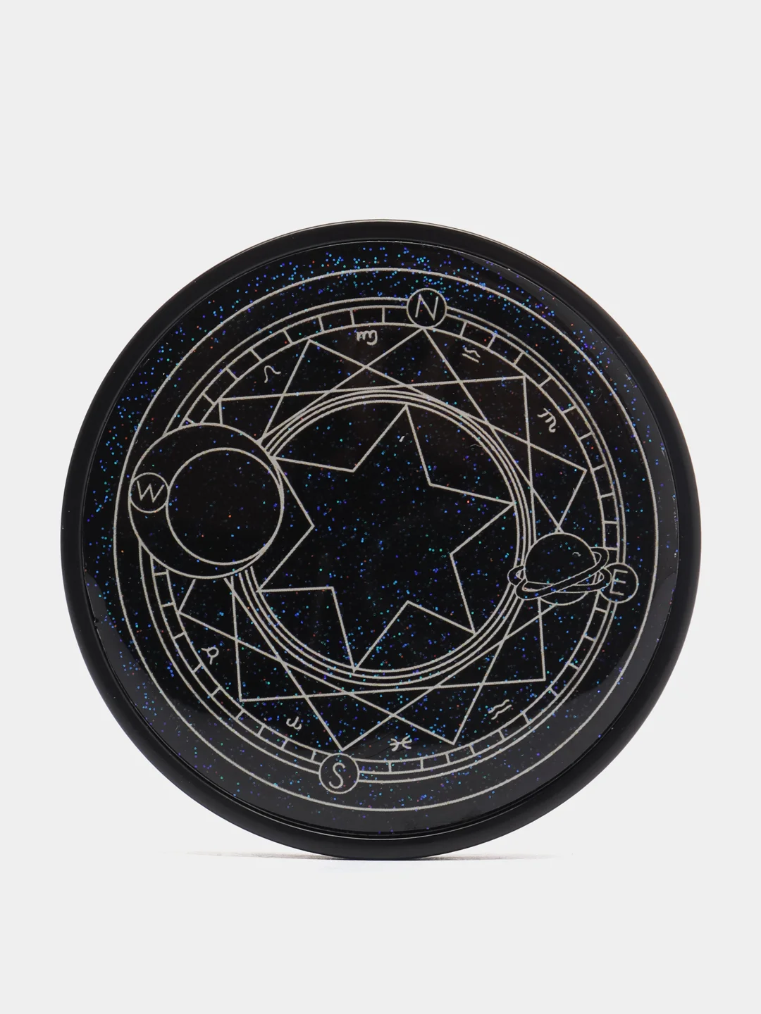 Черный контейнер для контактных линз / Набор для контактных линз MOON AND STAR