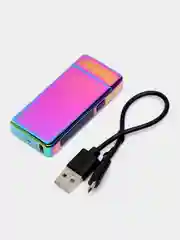 Пурпурный зажигалка электронная USB Plazma в подарочной упаковке