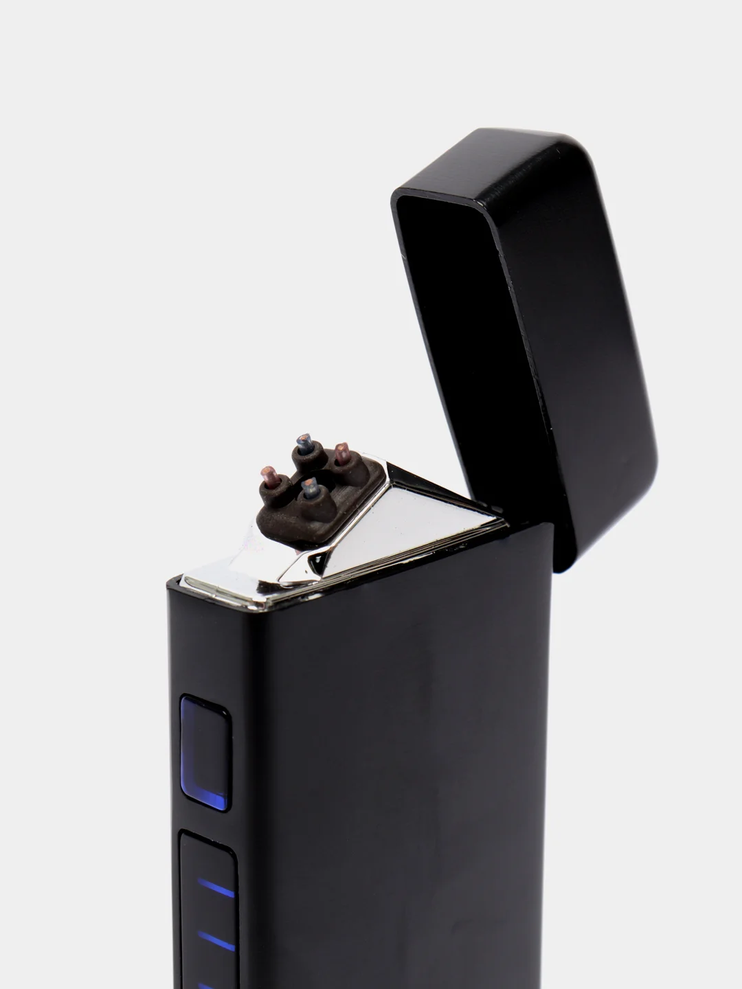 Черный зажигалка электронная USB Plazma в подарочной упаковке