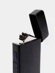 Черный зажигалка электронная USB Plazma в подарочной упаковке