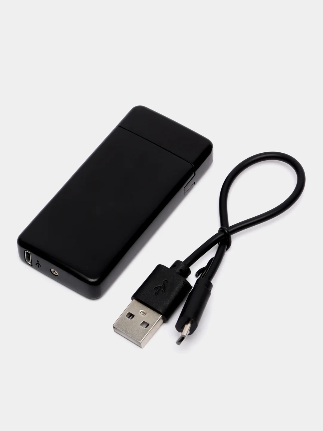 Черный зажигалка электронная USB Plazma в подарочной упаковке