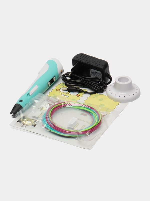 3D ручка 3Dali Plus (KIT FB0021B), ABS и PLA, голубая (+ трафарет и пластик)