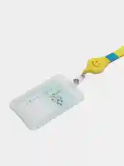 Желтый бейдж с лентой для пропуска, прозрачный