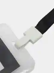 Черный бейдж с лентой для пропуска, прозрачный
