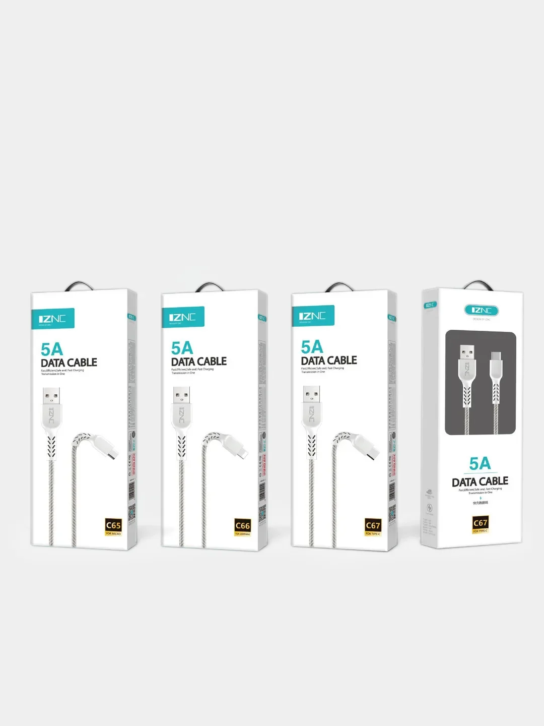 Белый кабель для зарядки Micro USB, Lightning, Type-C, usb-кабель для зарядки и синхронизации