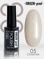 Гель лак для ногтей Fresh Prof Charmel, 10г с глиттером, бордовый, бежевый, голубой