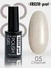 Гель лак для ногтей Fresh Prof Charmel, 10г с глиттером, бордовый, бежевый, голубой
