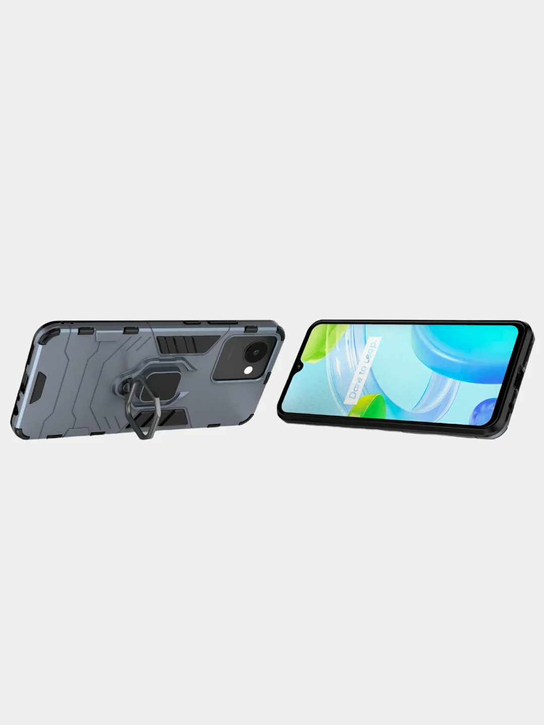 Красный чехол противоударный с кольцом-держателем на Realme C30
