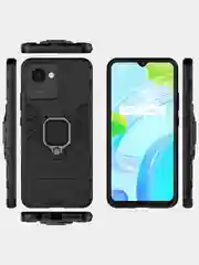 Красный чехол противоударный с кольцом-держателем на Realme C30