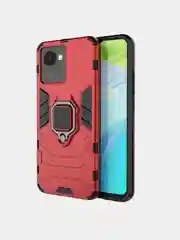 Красный чехол противоударный с кольцом-держателем на Realme C30