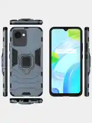 Красный чехол противоударный с кольцом-держателем на Realme C30