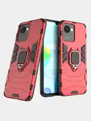 Красный чехол противоударный с кольцом-держателем на Realme C30
