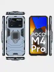 Чехол противоударный с кольцом-держателем на Xiaomi Poco M4 Pro 4G 6.43" (Поко М4 Про 4G)