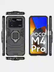 Чехол противоударный с кольцом-держателем на Xiaomi Poco M4 Pro 4G 6.43" (Поко М4 Про 4G)