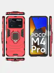 Чехол противоударный с кольцом-держателем на Xiaomi Poco M4 Pro 4G 6.43" (Поко М4 Про 4G)