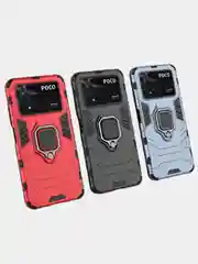 Чехол противоударный с кольцом-держателем на Xiaomi Poco M4 Pro 4G 6.43" (Поко М4 Про 4G)