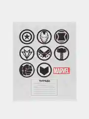 Тетрадь Marvel, в клетку, 24 листа, набор 4 штуки