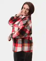 Коричневый женская рубашка в клетку Zarka
